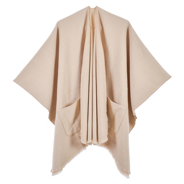 Châle Chaud pour Femmes - Poncho Réversible Ouvert pour l'Hiver