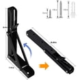 thumbnail image 2 of Folding Shelf Brackets - 16 Inch 2 Pcs Heavy Duty Stainless Steel Collapsible Triangle Shelf Bracket, DIY Wall Mounted Folding Table Hinge, 2 of 5