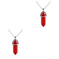 thumbnail image 2 of QualitChoice Hexagon Column Charm Exquisite Women Men Making Findings Handmade Anniversary Hanging Pendants Colorful Crystal Dark Red 2Set, 2 of 6