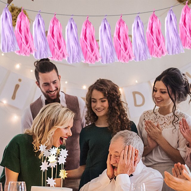 Baohd Festive Garland Banner For Party Wedding And Birthday D茅cor Easy To And Saving Time Paper Red,Type3 14 inch