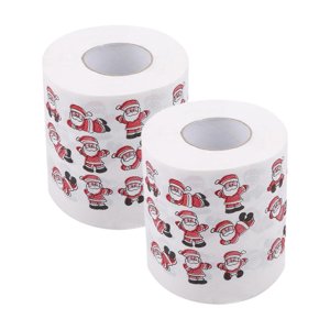 Christmas Napkins Paper Christmas Printing Rolls, Toilet Paper, Sanitary Napkins, Wood Pulp, Household Double-Layer Toilet Paper Napkins Paper Everyday