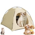 thumbnail image 2 of Hearth & Gear Cat Tent Foldable Cat Tent With Cooler Pad Portable Refreshing And Breathable Cats Pet Tents Removable And Washable (small) Pet Swing Pet Nesting Material Dispenser for Small Metal, 2 of 6