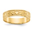 thumbnail image 1 of Bague Claddagh Polie en Or Jaune 14K, 1 of 2