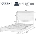 thumbnail image 2 of Allewie Queen Size Platform Bed Frame with Fabric Upholstered Headboard, Navy Blue, 2 of 7