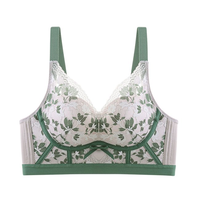 XZNGL Women Ethnic Style Comfortable Without Steel Rings Characteristic Pattern Magnetic Small Chest Collection Underwear Desire Sexy Bra