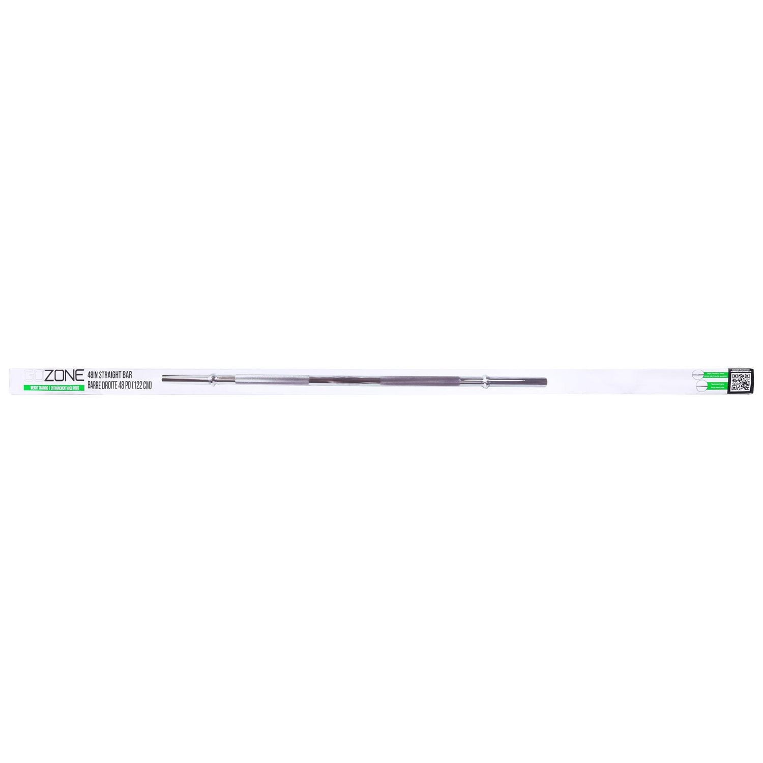 Barre de musculation droite 48 po GoZone – Argent