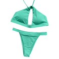 thumbnail image 1 of Bra Briefs Set 2Pcs/Set Slim Fit Lace-up Attractive Sexy High Leg Two-pieces Bikini Set, 1 of 5