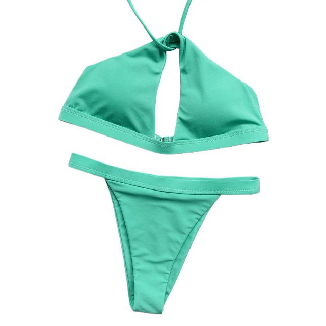 Bra Briefs Set 2Pcs/Set Slim Fit Lace-up Attractive Sexy High Leg Two-pieces Bikini Set