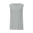 thumbnail image 4 of Débardeurs pour Femmes Zeophrasy Chemise Sans Manches pour Femmes Couleur Unie Col Rond Chemise Décontractée Débardeurs Blouse Sans Manches Excellent Cadeau à Petit Prix Argent TTG, 4 of 6