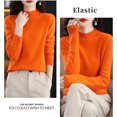 thumbnail image 2 of Women‘s Wool Sweaters Mock Turtle Neck Lightweight Long Sleeve Cozy Warm Fall Winter Pullover Tops, 2 of 7