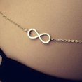 thumbnail image 2 of Gold Charm Bikini Belly Waist Lower Back Link Body Chain w/ Number 8 Pendant, 2 of 9