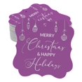 thumbnail image 1 of Inkdotpot Real Silver Foil Bracket Shape Paper Hang Tags Merry Christmas & Happy Text Favor Tags Pack Of 50, 1 of 7