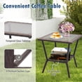 thumbnail image 4 of Gymax Ensemble Bistro à Bascule 3 Pcs Chaises Berçantes en Rotin PE avec Table à Café à 2 Niveaux Bleu Marine, 4 of 10
