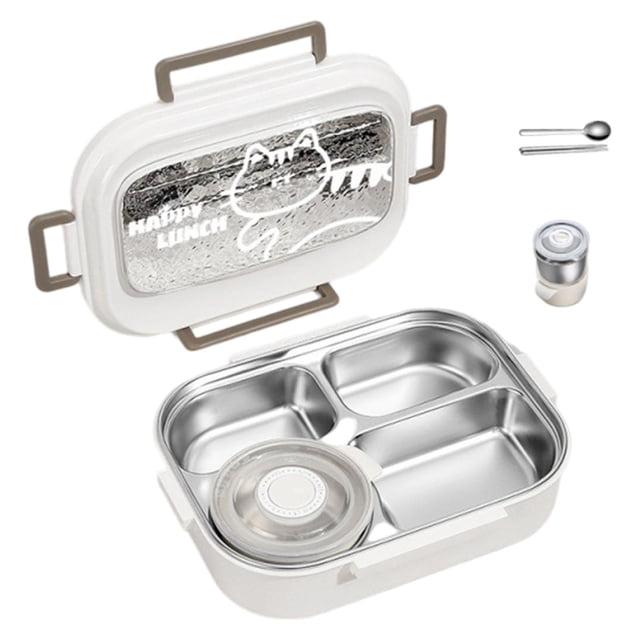 Stainless Steel Lunch Bento For Adults And Kids 4/5 Compartments Leak Proof Metal Bento Lunch Kids Snack Containers Reusable Snack Bento Lunch Containers With Lids