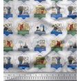 thumbnail image 1 of Soimoi Poly Georgette Fabric Frame,Jug & Flower Pot Patchwork Decor Fabric Printed Yard 42 Inch Wide, 1 of 3