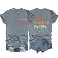 thumbnail image 2 of Meichang Hauts d'Été Décontractés pour Femmes T-Shirts Graphiques à Lettres Recto-Verso Garçon Mama Ma Mama Mom Bruh Chandails Tees Manches Courtes Col Rond Hauts Gris m, 2 of 3