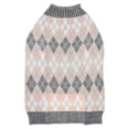 thumbnail image 1 of KNIT DOG SWEATER - PINK ARGYLE DESIGN, 1 of 1