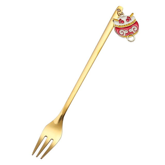 TIMIFIS Forks Kitchen Accessories New Year Tableware Dessert Fork Stirring Small Fork New Year Gift Fork