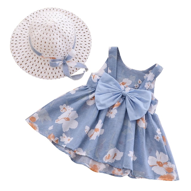 Robe Bébé Fille Robe Décontractée Robe d'Anniversaire pour Filles Robe d'Été Princesse Robe de Fête Vêtements Petite Fille 6-12 Mois