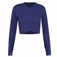 thumbnail image 2 of CEHVOM T-Shirt Court Décontracté pour Femmes, Printemps Automne, à Manches Longues, Col Rond, Imprimé Patchwork, Liquidation, 2 of 3