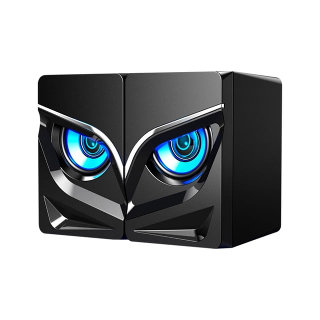 Computer Speakers 2.0 Stereo Rgb Led Light Usb Powered 3W Output 30Hz-15Khz Frequency 3.5Mm Aux Input For Pc Laptop Desktop Monitor V-128 Model Plastic 2.8X3.1X4.1 Inches