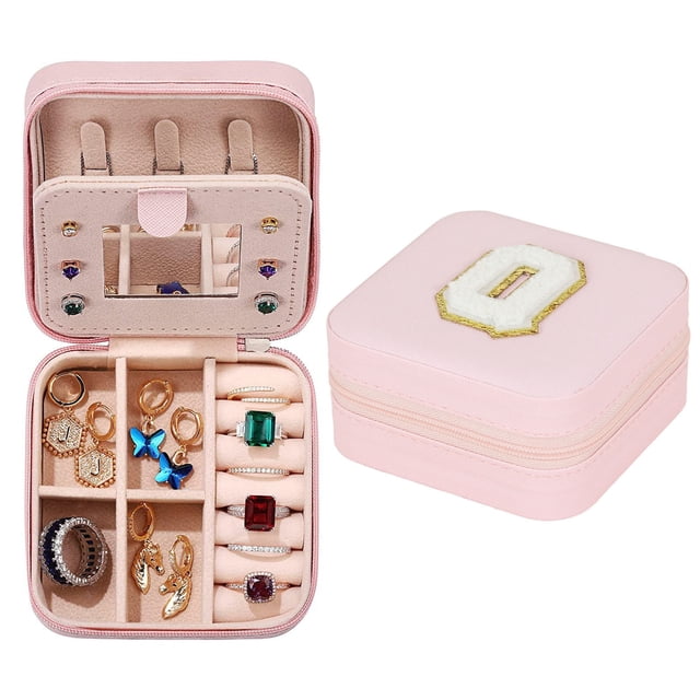 TopLLC Storage Bins 26 Letters Earring Jewelry Display Storage Box Case Organizer Flannel Tray Holder Gift Storage Bags