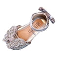 thumbnail image 1 of Zecgelong Girls Boots,Fashion Summer Girls Dance Shoes Princess Dress Performance Shoes Ribbon Pearl Rhinestone Bow Flat Solid Color, 1 of 1