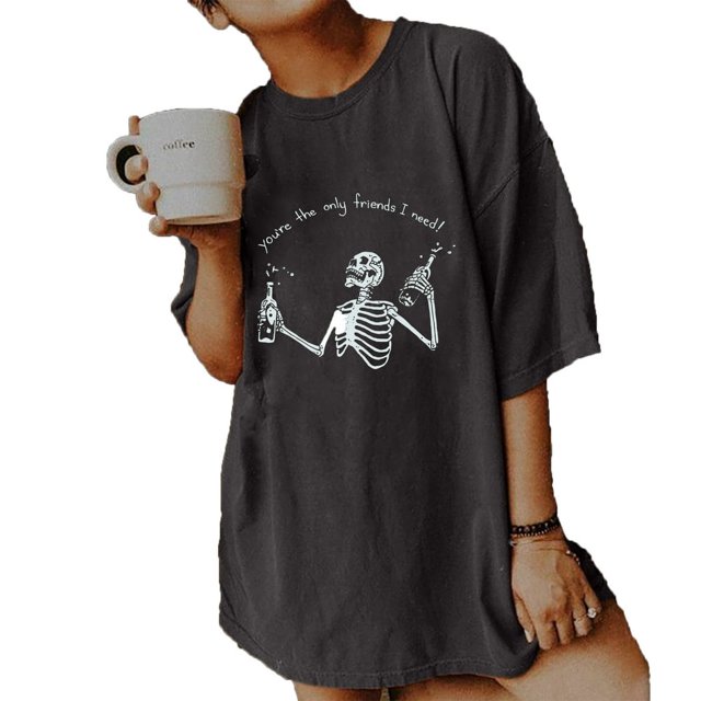 Femmes T-Shirt Oversize LooseTunic Tops Été Manches Courtes