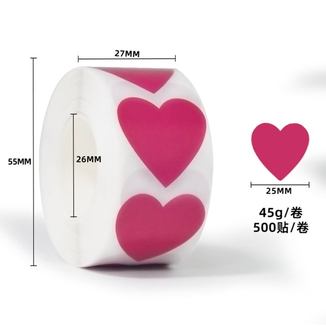 PEONAVET Valentines Sticker Sticker Decoration Sticker Tape 500 Per Roll