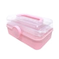 thumbnail image 1 of Fiudx Boîte de Rangement Pliable à Trois Couches Boîte à Outils Portable Boîte de Transfert de Cosmétiques Boîte de Rangement pour Ongles, 1 of 2