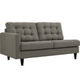thumbnail image 1 of Modway Empress Left-Facing Upholstered Fabric Loveseat in Granite, 1 of 5