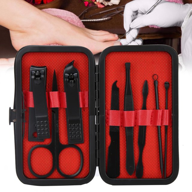 Ensemble de Coupe-Ongles, Outils de Manucure en Acier Inoxydable Robuste Multifonctionnels avec Chiffon à Poussière pour la Maison