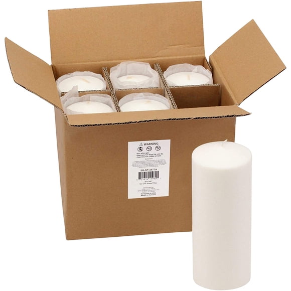 Stonebriar 80 Hour Long Burning Unscented Pillar Candles, 3x8, White
