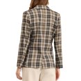thumbnail image 3 of INSPIRE CHIC Blazer à Carreaux pour Femmes, Rentrée Scolaire, Revers Cranté, Manches Longues, un Bouton, Brun Noir, m, 3 of 7