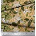 thumbnail image 2 of Soimoi Orange polyester Crepe Fabric Artistic Leaves Decor Fabric Printed Yard 42 Inch Wide, 2 of 5