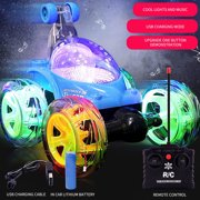 EGNMCR Children's Large Remote Control Stunt Dumper Charging Music 360 Degree Roll Remote Control Car Toys remote control Birthday Gifts for Kids
