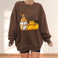 thumbnail image 1 of 2023 Chandail en Molleton de Mode pour Femmes 50 % de Rabais Liquidation Mode Automne Hiver Halloween Nain Citrouille Imprimé Décontracté Sport Col Rond Survêtements Manches Longues, 1 of 1