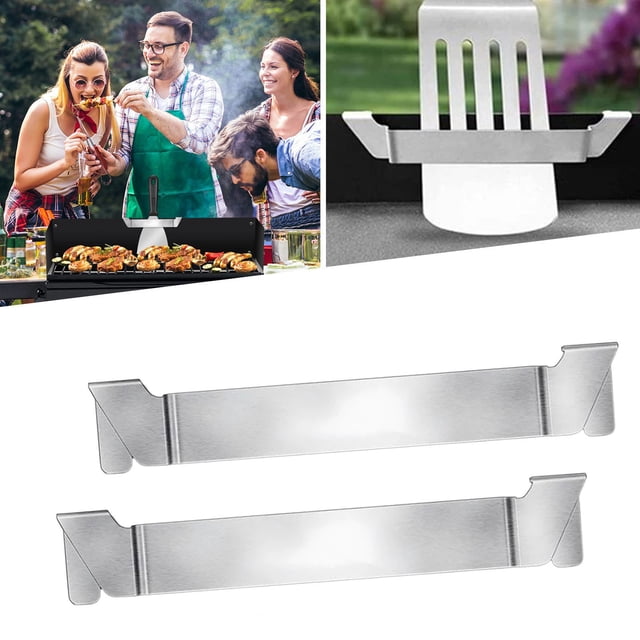 WIFKLSIIPG Lot de 2 Support de Spatule pour Plaque de Cuisson Conception Acier Inoxydable Grille Outil de Barbecue Grille Accessoires pour Plaque de Cuisson à Surface Plane et Autres Plaques de Cuisson