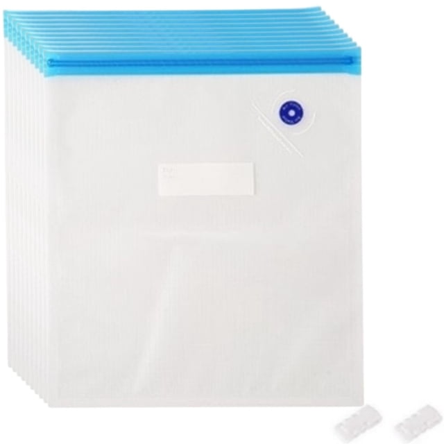 Ensemble de 10 Sacs sous Vide Réutilisables avec Pompe à Main pour Stockage Alimentaire, Gain de Place