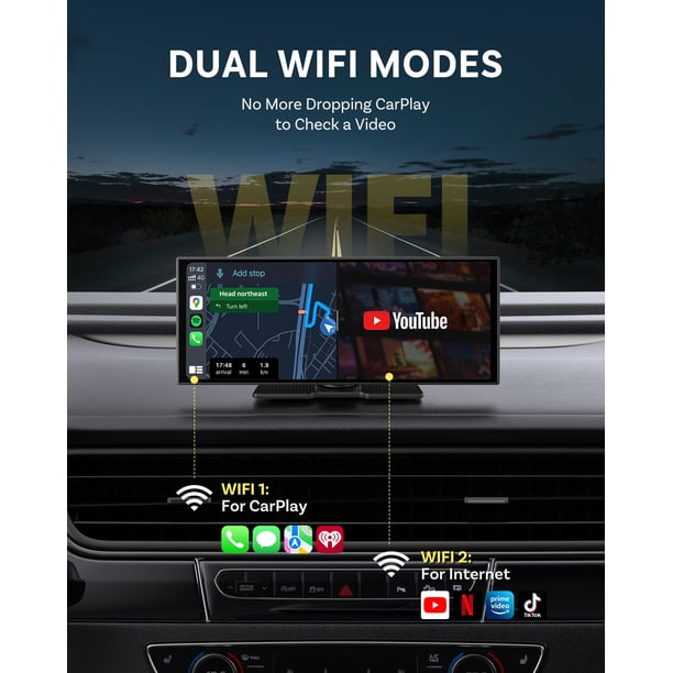 Ottocast 11.4' Wireless Carplay Screen for Car, Ottoscreen-AI, AI