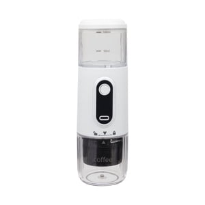 Portable Cordless Coffee Maker, Compact 100ml Electric Espresso Machine, Compatible with Capsules and Ground Coffee, USB Type-C Rechargeable, White