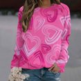 thumbnail image 1 of Qertyioot Sweat-shirt Valentine pour les Femmes, Mode Femme Manches Longues Col Rond Impression Blouse en Vrac Tops, 1 of 4