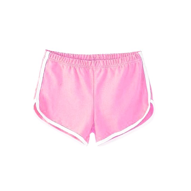 MAWCLOS Bas pour Femmes Taille Élastique Mini Pantalon Couture de Couleur Short Décontracté Sport Extensible Rose L