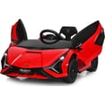 thumbnail image 1 of OLAKIDS 12V Licensed Lamborghini Sian Kids Ride On Car with Parent Remote Control, Spring Suspension, MP3 Player, Electric Toy Roadster Carbon Fiber Textured for Toddler, 1 of 9