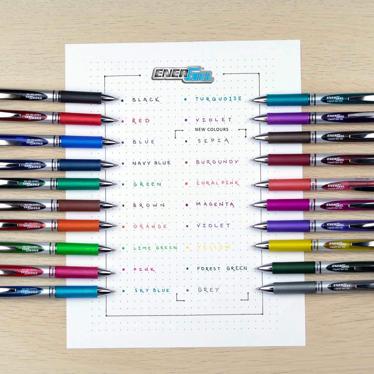 Stylo gel rétractable EnerGel, pointe moyenne 0,7 mm, paquet de 3 stylos + 4 recharges, encre bleu marine