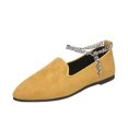 thumbnail image 1 of B91xZ Mocassins pour Femmes Bout Rond Plats Extensibles Mode Décontractée Chaussures de Soirée, Jaune 5.5, 1 of 5