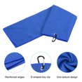 thumbnail image 4 of Unique Bargains 24'x16' Golf Towels Tri Fold Waffle Pattern Towels Soft Fiber with D Clip Dark Blue 3 Pack, 4 of 6
