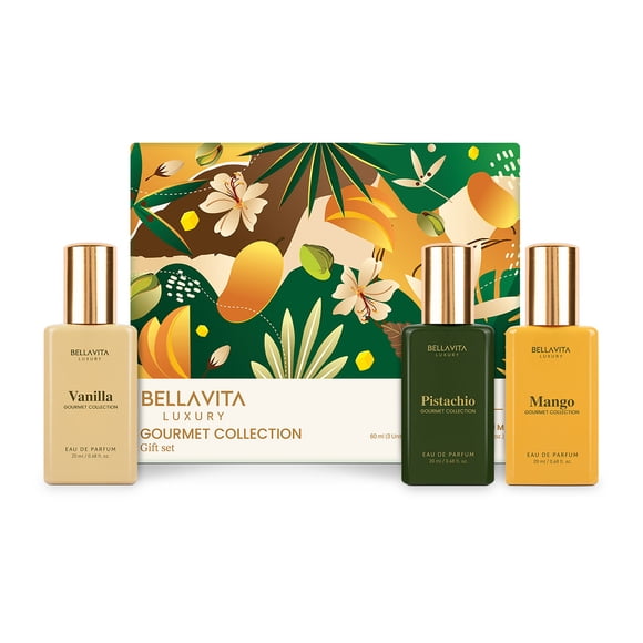 Bellavita Gourmet Collection Gift Set, Perfumes for Women and Men, 3 pc