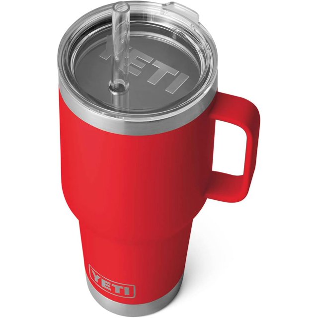 YETI Rambler 35 oz Straw Mug, Vacuum Insulated, Stainless Steel, Rescue Red