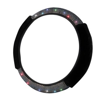 Steering Wheel Cover Car Steering Wheel Cover Elastic without Inner Circle Plush Steering Wheel Cover Four Seasons Universal Flash Diamond Full Diamond Non-Slip Handlebar Cover